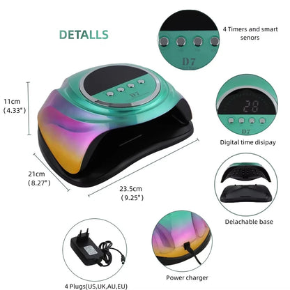 D7 Professional Nail Dryer Lamp For Manicure Powerful UV Gel Nail Lamp 66 LEDs Automatic Sensing Gel Polish Drying Lamp