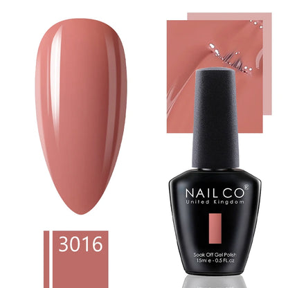 NAILCO 15ml Gel Nail Polish Nude Pink Gellak Color Series Gel Lacquer Set For Nails Glitter UV Nail Art LED Flower Gel Varnishes