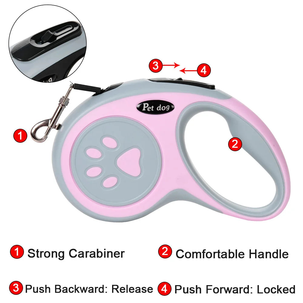 3 Meters 5 Meters Nylon Pet Dog Leash for Small Medium Dogs Cat Outdoor Hiking Retractable Puppy Belt Chihuahua Bulldog Supplies