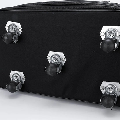 Travelling Pack Wheels For Women Men Expandable Foldable Trolley Luggage Versatile Black Suitcase for Weekend Trip Overnight Bag