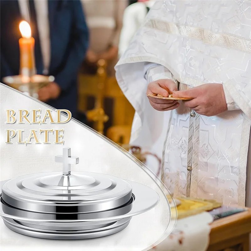 Holy Communion Tray Withcover Communion Plates Polished Church Supplies Ware Sets Plate Church Supplies Set