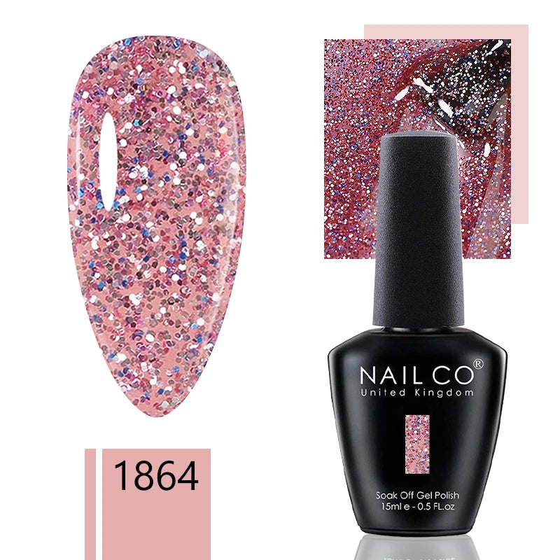 NAILCO 15ml Gel Nail Polish Nude Pink Gellak Color Series Gel Lacquer Set For Nails Glitter UV Nail Art LED Flower Gel Varnishes