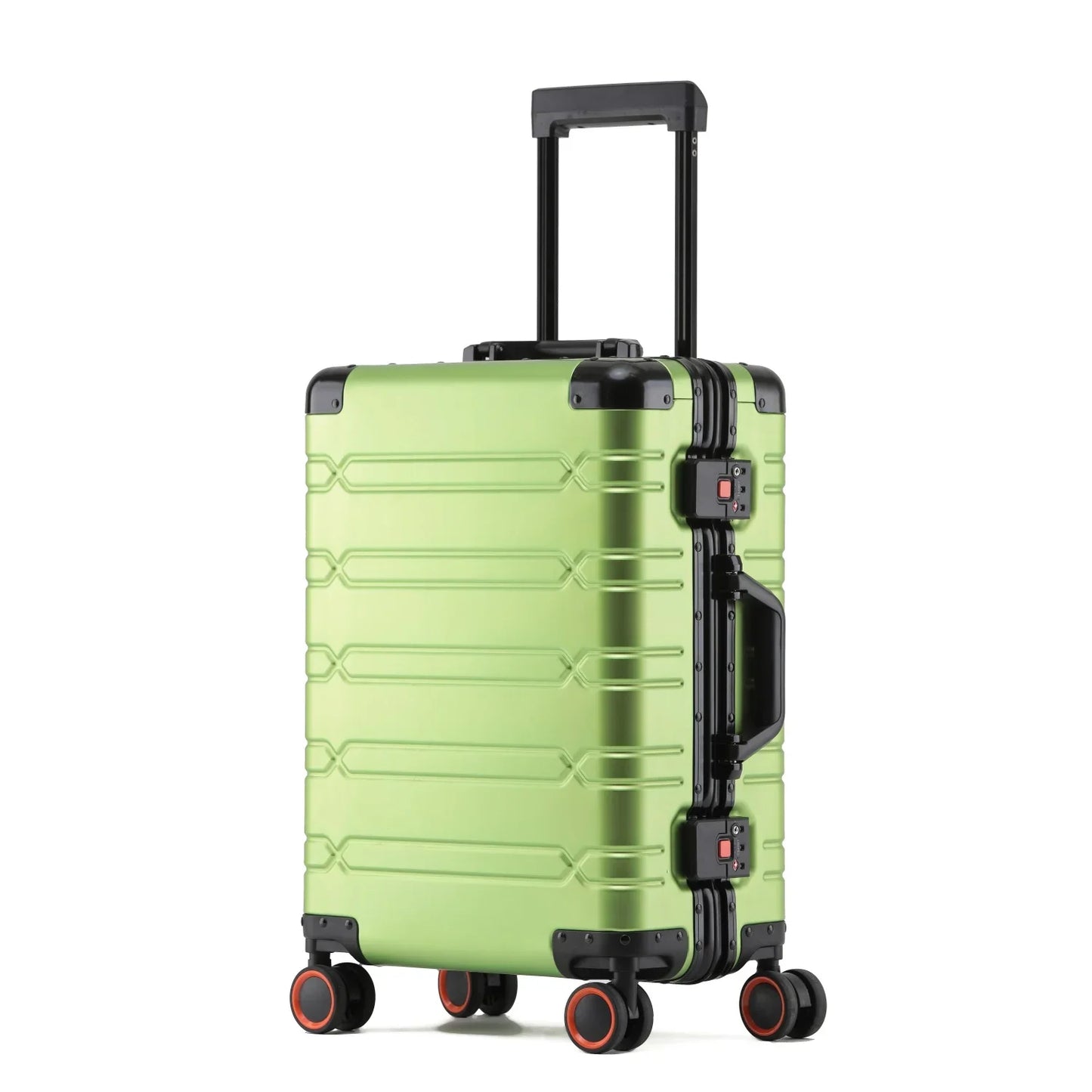 Large-Capacity 100% Aluminum Travel Luggage 20/24/29 Inch 360° Spinner Wheels TSA Lock Carry-On Checked Trolley Suitcase