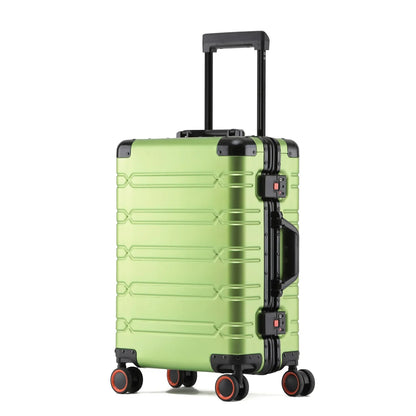 Large-Capacity 100% Aluminum Travel Luggage 20/24/29 Inch 360° Spinner Wheels TSA Lock Carry-On Checked Trolley Suitcase