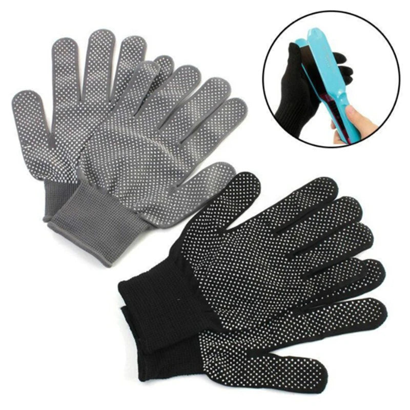 1/2 Pair Hair Straightener Perm Curling Hairdressing Heat Resistant Finger Glove Hair Care Styling Tools Thermal Styling Gloves