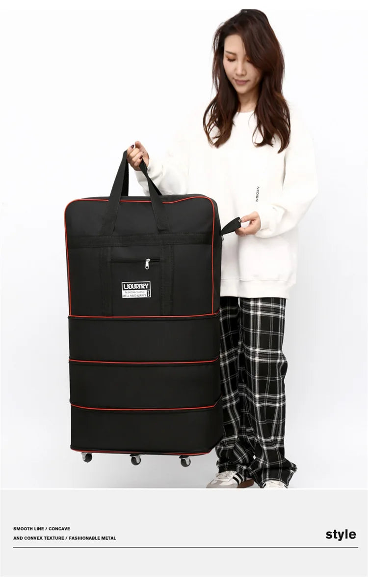 Folding Travel Bag Suitcase Spinner Wheel Abroad 158 Air Consignment Large Capacity Telescopic Duffle Bag