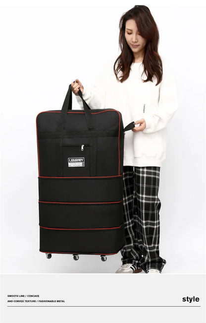 Folding Travel Bag Suitcase Spinner Wheel Abroad 158 Air Consignment Large Capacity Telescopic Duffle Bag
