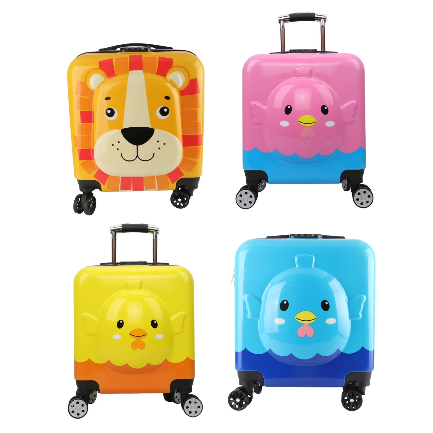 Kids Spinner Luggage 360 Degree Rotation Unisex Trolley Case Toddler Suitcase with Compartment Bag for Travel