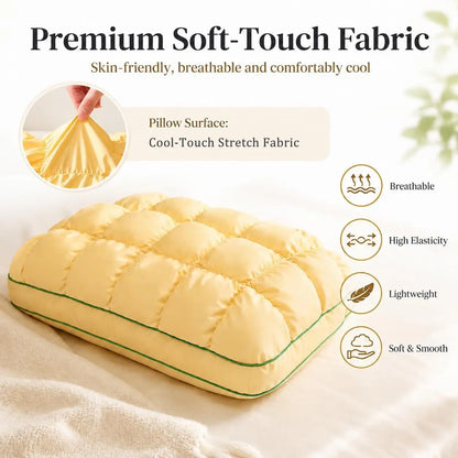 Marshmallow-Soft Pillow for Adults, Soft Cloud-Like Fluffy Pillow for Sleeping, Bedroom, Side and Back Sleepers (FREE Robe and Eye Mask)
