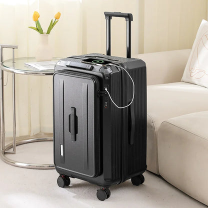 Expandable Luggage, Large-Capacity Thickened Trolley Case, 24-inch Travel Suitcase, Luggage with Combination Lock, Sturdy and Durable