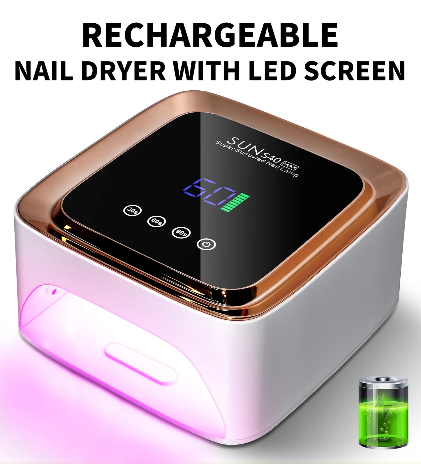 Professional UV LED Nail Lamp 57 LED Light Beads Rechargeable Nail Dryer Quickly Cure All Gel Nail Polish Curing Lamp Tool