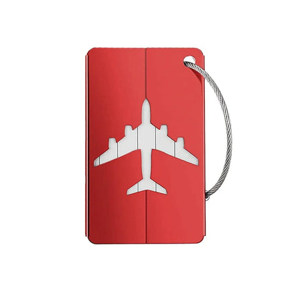 Aluminium Alloy Aircraft Luggage Tag with Name Travel Luggage Tag ID Card Anti-lost Solid Color Travel Accessories