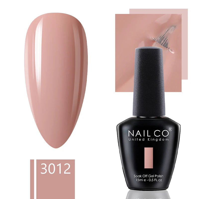 NAILCO 15ml Gel Nail Polish Nude Pink Gellak Color Series Gel Lacquer Set For Nails Glitter UV Nail Art LED Flower Gel Varnishes