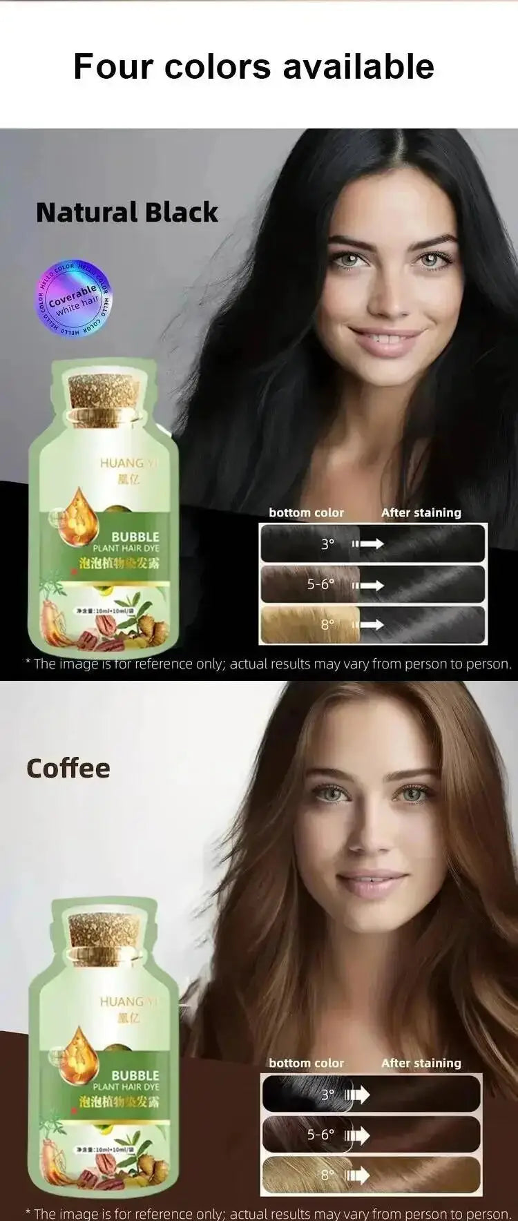 100ml Natural Herbal Hair Dye Shampoo 3 in 1 Change Hair Color Gray Hair to Dark Brown Black Deep Nourishing Fashion Hairs Care