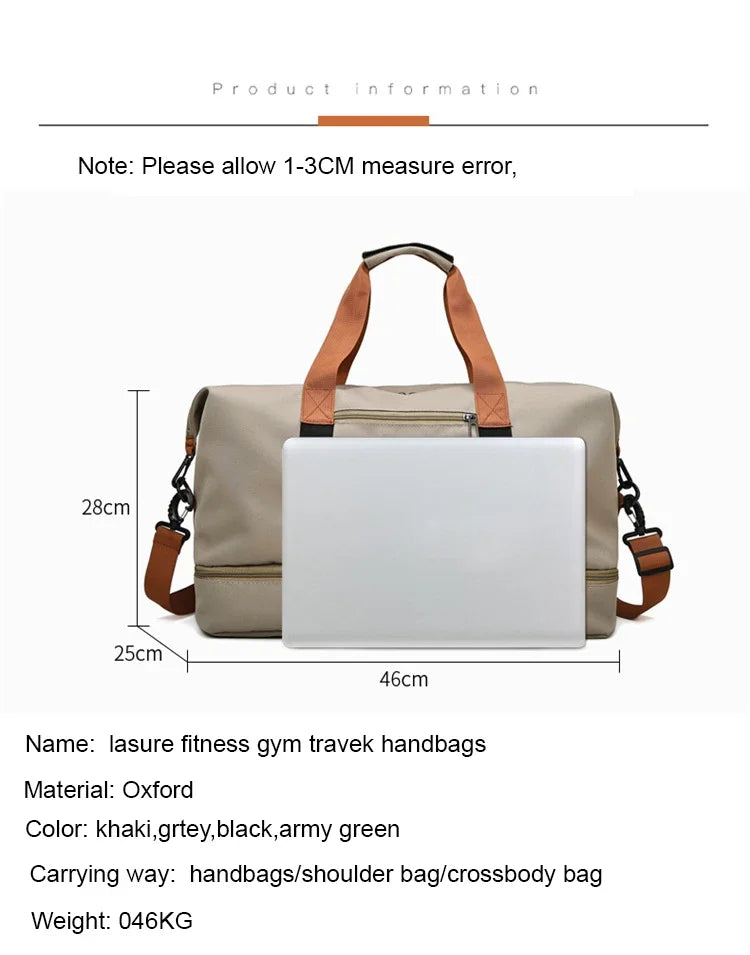 Travel Gym Bag Short-distance Luggage Portable Fitness Bags Shoulder Crossbody Chest Bag Handbags Duffle Carry-On Weekender Bag