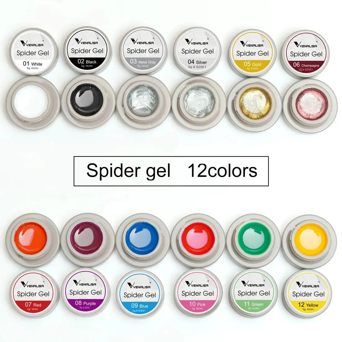 Venalisa 8ml UV LED Nail Art Gel Professional Nail Paint Polish Lacquer Emboss Liner Spider Gels for Perfect Manicure
