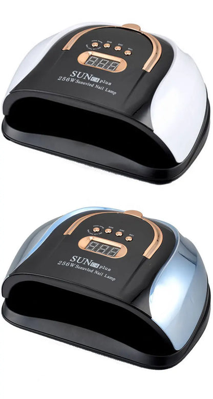 256W UV LED Nail Lamp - Fast Curing Smart Sensor Light, Professional Gel Polish Dryer with Handle for Home Salon Use