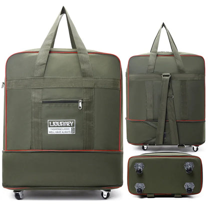 Folding Travel Bag Suitcase Spinner Wheel Abroad 158 Air Consignment Large Capacity Telescopic Duffle Bag
