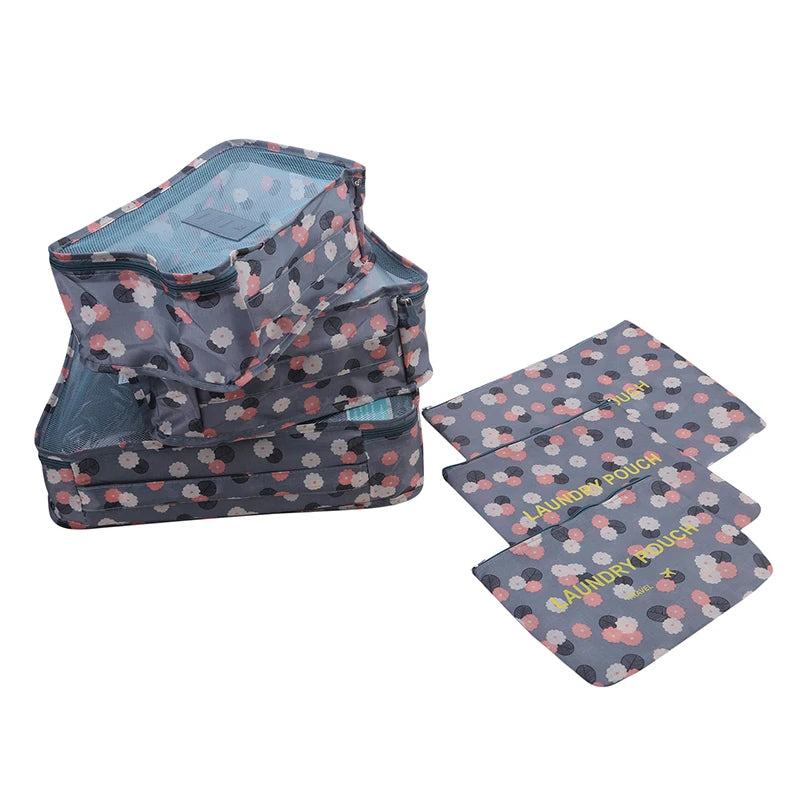6pcs Travel Organizer Set Suitcase Storage Bag Portable Clothes Underwear Shoes Cubes For Travels Makeup Bags Luggage Organizers