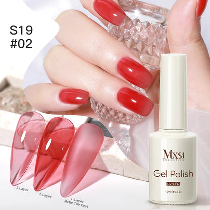 6PCS/SET 15ML Nude Pink Jelly Nail Gel Polish Set Summer Translucent Vernis Semi Permanent UV LED Soak Off Nail Art Manicure Kit