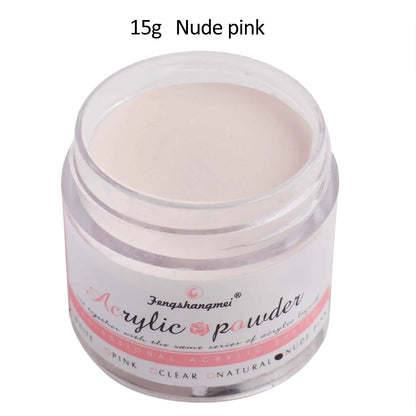 15g 5 Colors Nail Art Acrylic Powder Odorless Non-Toxic Easy Blend No Nail Lamp Needed for Nails Long Lasting Salon Quality DIY