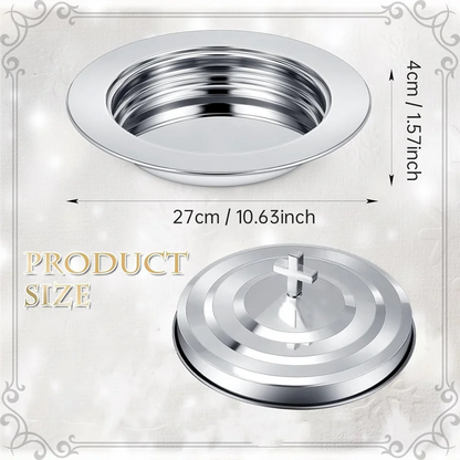 Holy Communion Tray Withcover Communion Plates Polished Church Supplies Ware Sets Plate Church Supplies Set