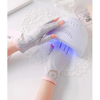 1 Pair Professional Anti UV Gloves for Nail Lamp Light Manicure Gloves 4Colors UV Protection Glove Elastic Breathable Salon Tool