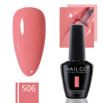 NAILCO 15ml Gel Nail Polish Nude Pink Gellak Color Series Gel Lacquer Set For Nails Glitter UV Nail Art LED Flower Gel Varnishes