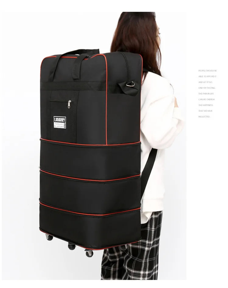 Folding Travel Bag Suitcase Spinner Wheel Abroad 158 Air Consignment Large Capacity Telescopic Duffle Bag
