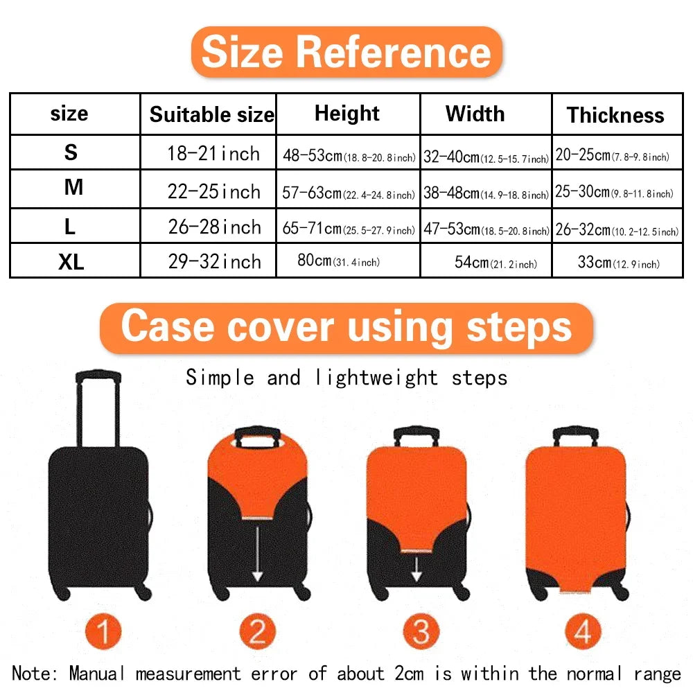 Luggage Protective Cover Dust Cover Anti-Scratch Portable Suitcase Trunk Holders Case Travel Accessories Gold Letter Printing