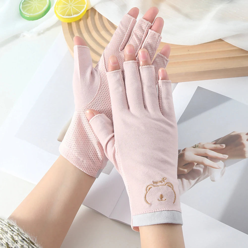 1 Pair Professional Anti UV Gloves for Nail Lamp Light Manicure Gloves 4Colors UV Protection Glove Elastic Breathable Salon Tool