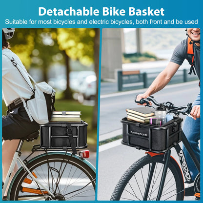NEWBOLER E-Bike Luggage Rack Bag Heavy Metal Large Capacity Bicycle Rear Rack Basket Outdoor Travel Shopping MTB Road Bicycle