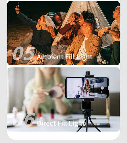 Desiontal RGB Video Light LED Camera Light 360° Full Color CRI 95+ 3000-6500K Dimmable Panel Lamp with 3 Cold Shoe 1500mAh