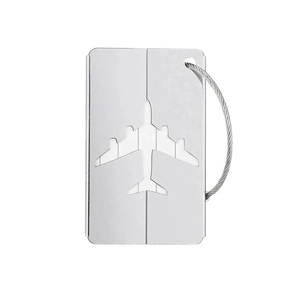 Aluminium Alloy Aircraft Luggage Tag with Name Travel Luggage Tag ID Card Anti-lost Solid Color Travel Accessories