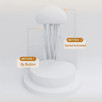 Bionic Jellyfish Night Light, USB Rechargeable with Voice Control,Dancing Tentacles,5 RGB Gradient,Floating Lamp,Bedroom Decor