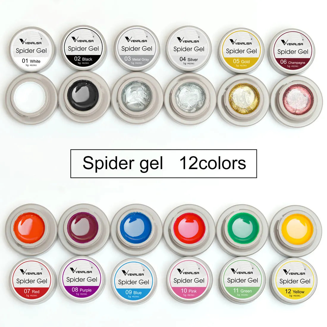 Venalisa 8ml UV LED Nail Art Gel Professional Nail Paint Polish Lacquer Emboss Liner Spider Gels for Perfect Manicure