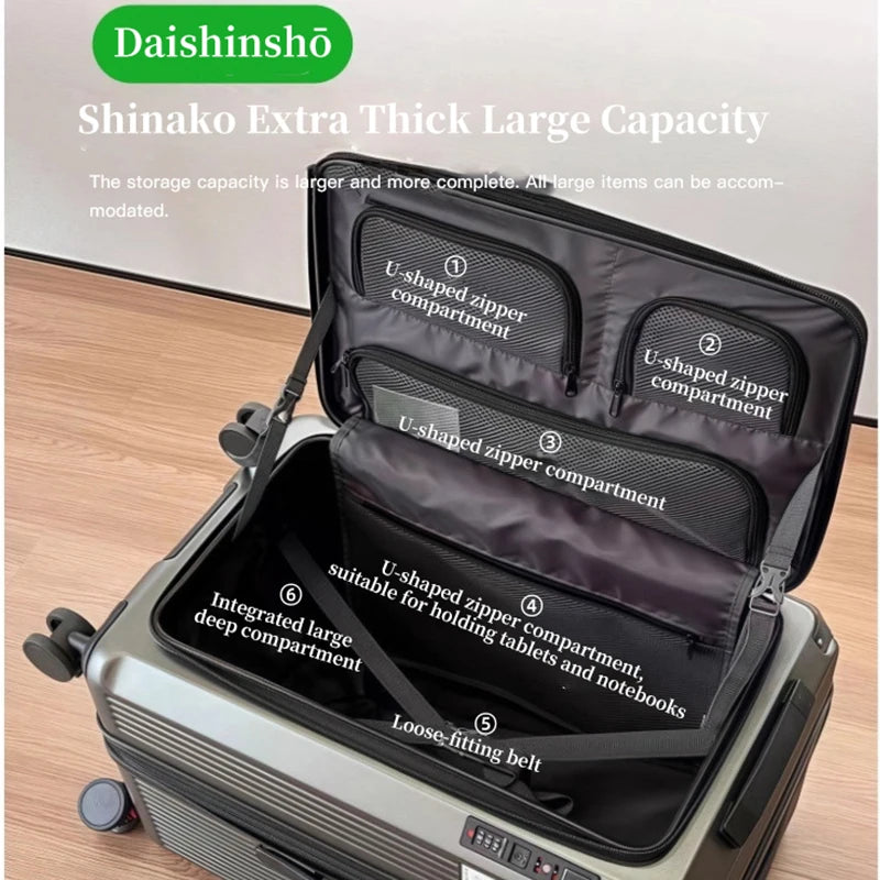 Expandable Luggage, Large-Capacity Thickened Trolley Case, 24-inch Travel Suitcase, Luggage with Combination Lock, Sturdy and Durable