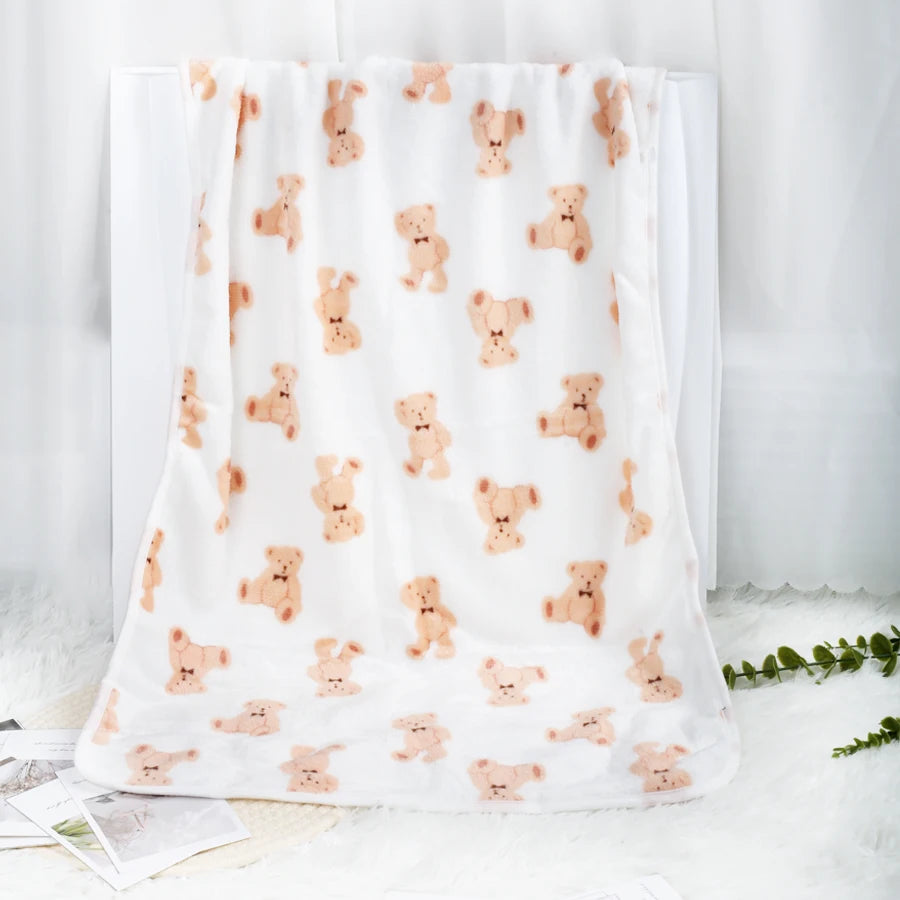Soft Fluffy High Quality Pet Blanket Flannel Dog Sleep Blanket Paw Print Pattern Hamster Mat Warm Comfortable Cat Dog Blankets