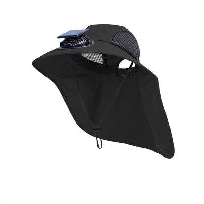 Solar Fan Hat for Men Outdoor Fishing Sun Hat with Cooling Fans Breathable Summer Cap