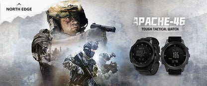 NORTH EDGE Men's Sport Digital Watch Hours Running Swimming Military Army Watches Altimeter Barometer Compass waterproof 50m