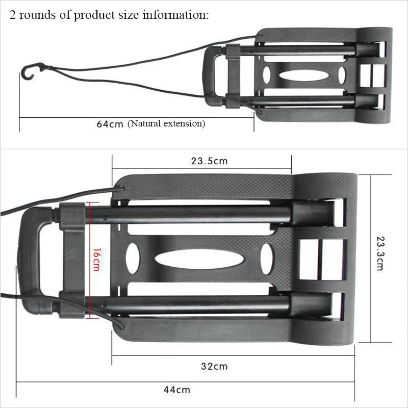 2/4 Wheeled Small Truck with Foldable Pull Rod, Portable Shopping Cart, Household Grocery Cart, Small Pull Cart, Luggage Cart
