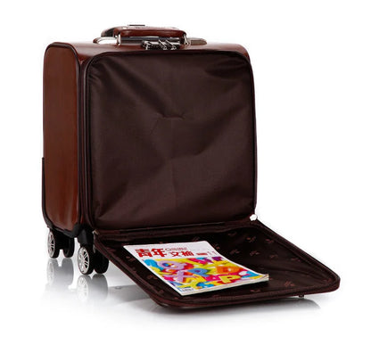 Men Business Travel Rolling Luggage Suitcase Under Seat Carry on Suitcases 18 Inch Travel Luggage Bag with 4 Spinner Wheels