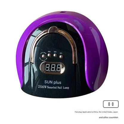 256W UV LED Nail Lamp - Fast Curing Smart Sensor Light, Professional Gel Polish Dryer with Handle for Home Salon Use