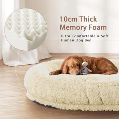 Human Dog Bed 71''x45''x12'' Size Fits Adult and Pet Washable Giant People Bed 10 CM Thick Memory Foam Large Oversize Pet Bed w
