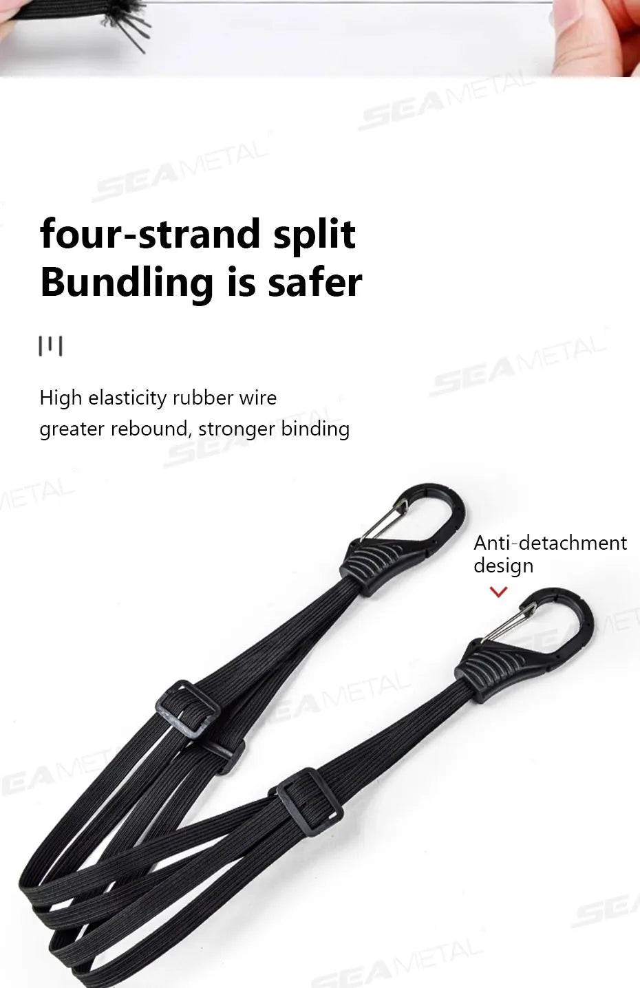 BLALION Motorcycle Luggage Strap Universal Elastic Suitcase with Safety Hook-Versatile Helmet Mesh Gear Transport Durable Sleek