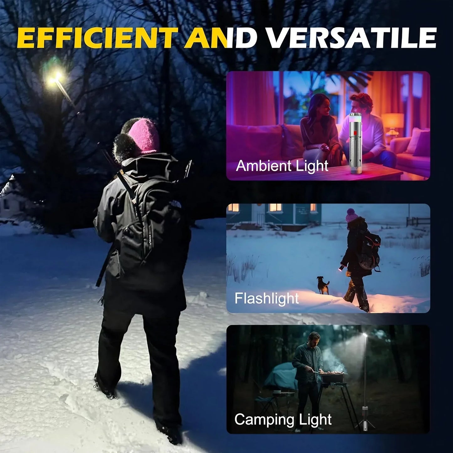 Outdoor Camping LED Lantern 6000mAh Rechargeable High Brightness Long Lasting Portable Light