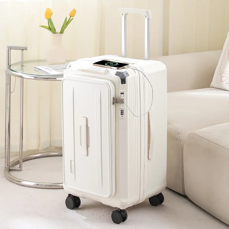 Expandable Luggage, Large-Capacity Thickened Trolley Case, 24-inch Travel Suitcase, Luggage with Combination Lock, Sturdy and Durable