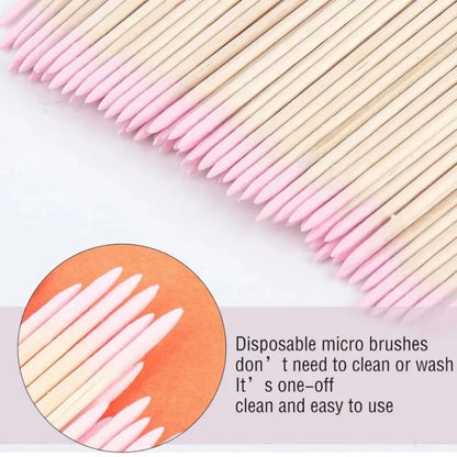 50/100/300/500 Nails Wooden Tip Cotton Stick Buds Disposable Ultra-Detail Corrector Nail Polish Remover Clean Sticks Manicure Tools