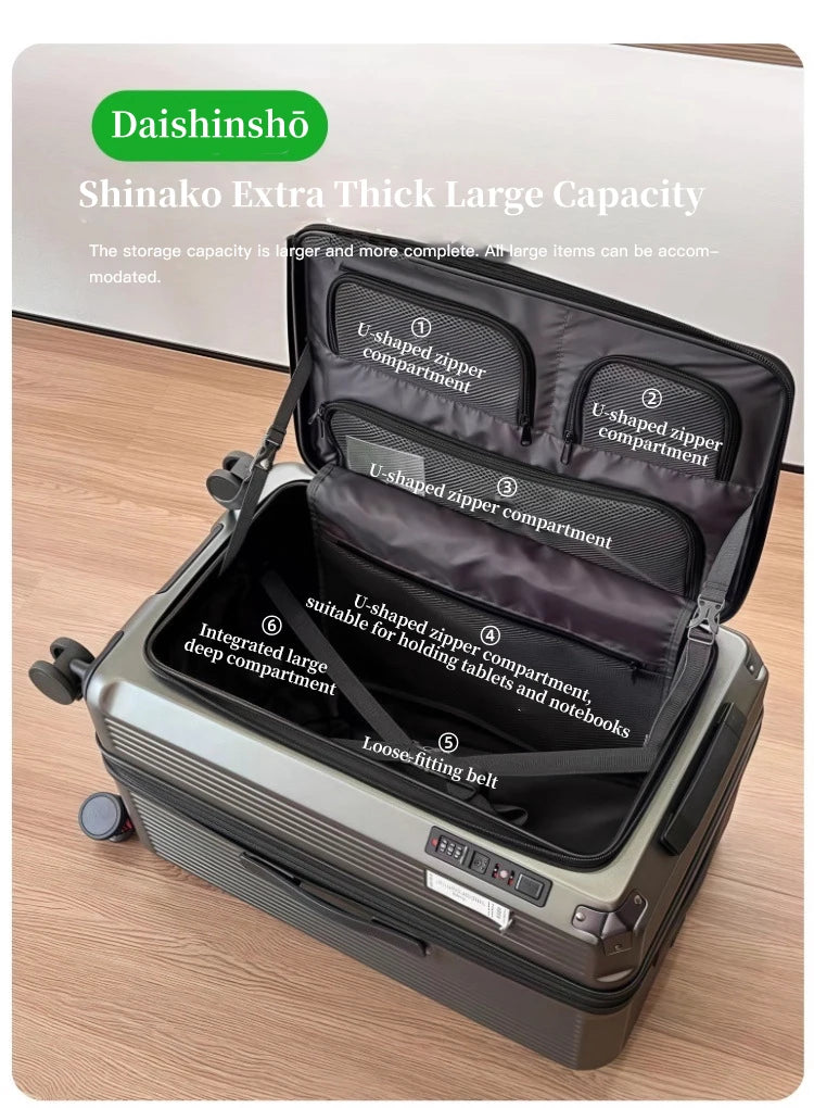 Expandable Luggage, Large-Capacity Thickened Trolley Case, 24-inch Travel Suitcase, Luggage with Combination Lock, Sturdy and Durable