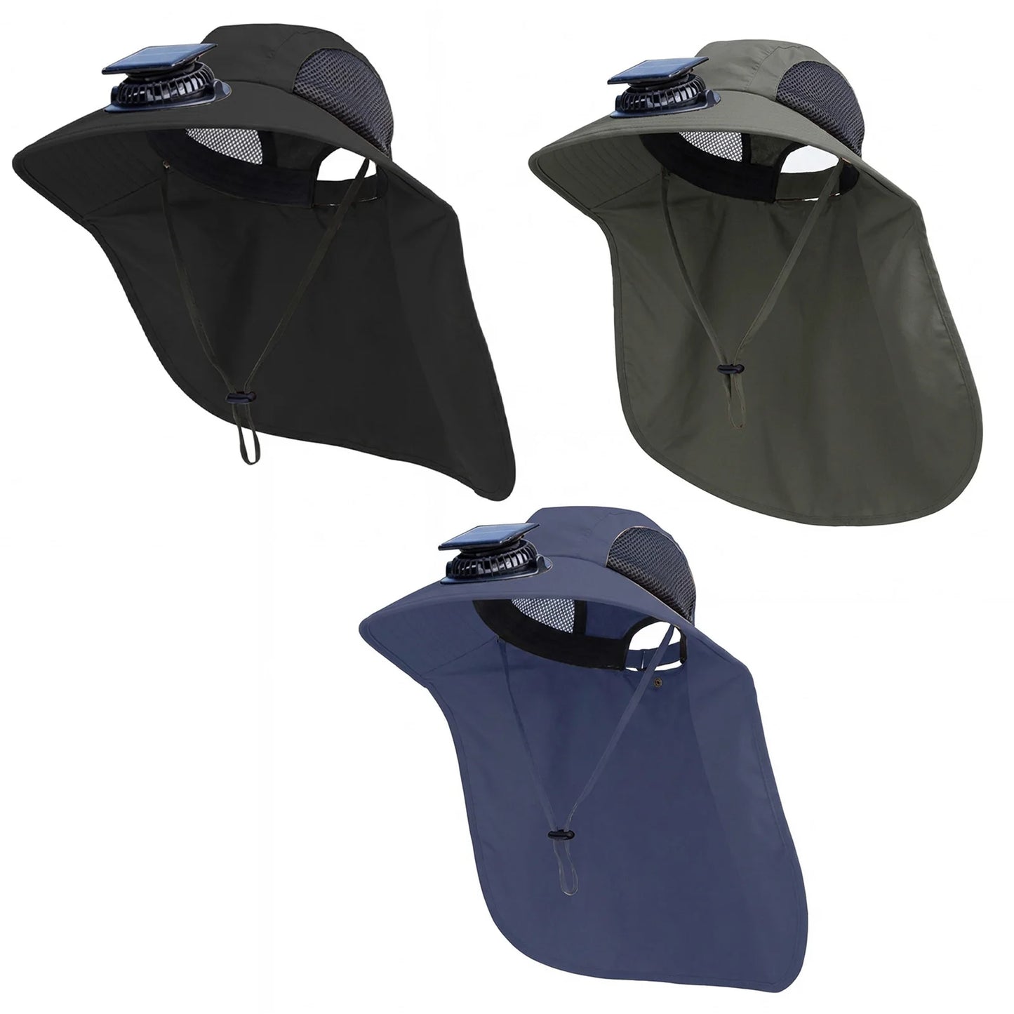 Solar Fan Hat for Men Outdoor Fishing Sun Hat with Cooling Fans Breathable Summer Cap